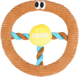 zeze Auto-Lenkrad Kauspielzeug für Hunde in Braun aus Plüsch und Nylon mit Zahnpflege-Effekt – Bild 1 von 1