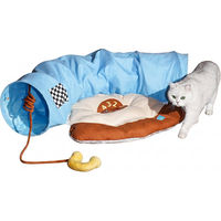 Produktbild von zeze Katzenhöhle Retro-Telefon-Bett mit Tunnel aus Plüsch in Blau