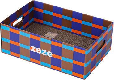 zeze Kratzbaum für Katzen groß Blau/Braun aus Pappe – Bild 1 von 1
