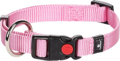 Ziggi Flamingo Hundehalsband Rosa Nylon Größe S 30-45cm mit Zugentlastung und Sicherheitsschloss - 1 Stk. – Bild 1 von 5