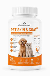 Zimeter Pet Skin & Coat Biotin Zink Selen Komplex Haut und Fell Supplement für Hunde und Katzen 30 Tabletten – Bild 1 von 1