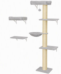 Zimtky Katzenkletterwand Set 3-teilig mit Plattformen und Hängematte – Bild 1 von 1
