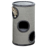 Produktbild von Zimtky Kratztonne für Katzen dreistöckig hellgrau 70 cm hoch
