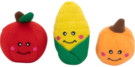 ZippyPaws Miniz Herbsternte Plüschspielzeug für Hunde 3er-Pack Bunt – Bild 1 von 2