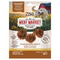 Produktbild von Zoë Meat Market Funktionssnack Chunks mit Strauß und Huhn getreidefrei 100 g