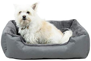 ZOLLNER Hundebett und Katzenbett aus Polyester in Grau, Größe S, 50x60 cm - 50 cm – Bild 1 von 7