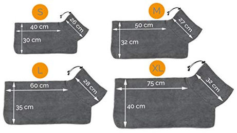 ZOLLNER24 Hundebademantel aus Polyester in Grau Größe M – Bild 1 von 5