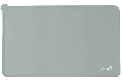 Zollner24 Napfunterlage aus Silikon für Hund und Katze wasserdicht und rutschfest grau 47 x 30 cm - 47 cm – Bild 1 von 6