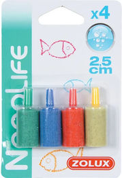 Produktbild von Zolux 4er-Set Zylinder-Luftdiffusoren für Fisch Aquarien und CO2-Anlagen bunt