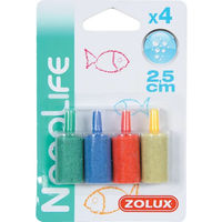 Produktbild von Zolux 4er-Set Zylinder-Luftdiffusoren für Fisch Aquarien und CO2-Anlagen bunt
