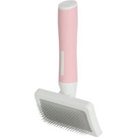 Produktbild von Zolux Anah Slicker-Bürste für Katzen aus Edelstahl in Rosa