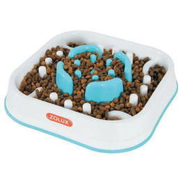 Zolux Anti-Schlingnapf Slow Feeder für Hunde aus Kunststoff Weiß/Blau 1,6 L - 1,6 l – Bild 1 von 4