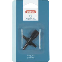 Produktbild von Zolux Aquarien-Plastikhahn mit 2 Ausgängen in Schwarz