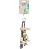 Produktbild von Zolux Banjo Holzspielzeug mit Glocke für Papageien und große Sittiche