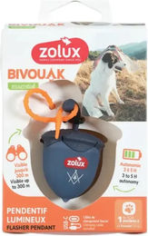 Produktbild von Zolux Bivouak Flasher USB Halsband-Zubehör für Hunde in Blau mit wiederaufladbarem Akku