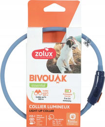 Produktbild von Zolux Bivouak Leuchtendes Hundehalsband für Welpen in Blau mit Akku