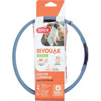 Produktbild von Zolux Bivouak Leuchthalsband für langhaarige Hunde in Blau mit wiederaufladbarem Akku