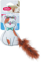 Produktbild von Zolux Blumenfeder-Spielzeug für Katzen aus Stoff in Bunt und Weiß