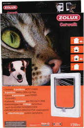 Produktbild von Zolux Catwalk 4-Wege-Katzenklappe aus Holz für Katzen und kleine Hunde in Weiß