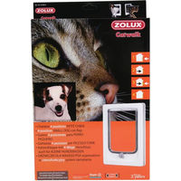 Produktbild von Zolux Catwalk 4-Wege-Katzenklappe aus Holz für Katzen und kleine Hunde in Weiß