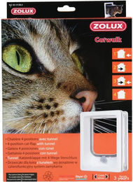 Produktbild von Zolux Catwalk 4-Wege-Katzenklappe mit Tunnel in Weiß aus Kunststoff