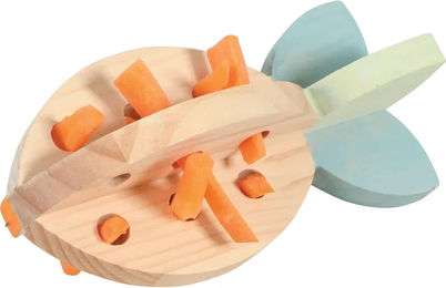 Produktbild von Zolux Cosy Leckerli-Spender Karotte aus Holz für Nager wie Kaninchen Meerschweinchen und Hamster