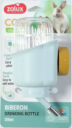 Produktbild von Zolux Cosy Nagerflasche mit Blumenmuster für Kaninchen, Meerschweinchen und Hamster in Blau-Weiß