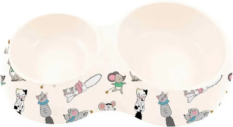 Produktbild von Zolux Doppelnapf für Katzen aus Melamin in Weiß oder Bunt