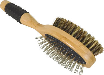 Produktbild von Zolux Doppelte Hundebürste Bambus für Langhaarige Hunde in Natur Beige