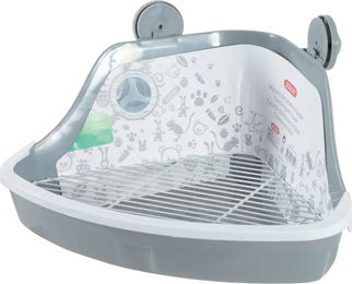 Produktbild von Zolux Ecktoilettenhaus für Nagetiere aus Kunststoff in Grau