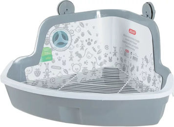 Produktbild von Zolux Ecktoilettenhaus für Nagetiere aus Kunststoff in Grau