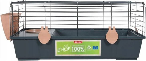 Zolux Ehop Meerschweinchenkäfig Cavies 80 cm anthrazit/rosa aus recyceltem Kunststoff – Bild 1 von 1
