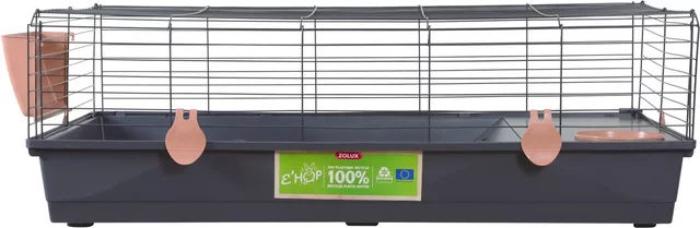 Produktbild von Zolux Ehop Meerschweinchenkäfig und Kaninchenkäfig aus Kunststoff in Grau oder Rosa