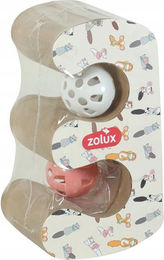 Produktbild von Zolux Faltbarer Kratzbaum für Katzen aus Pappe mit Catnip-Spielzeug und bunten Bällen