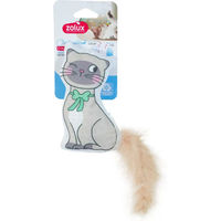 Produktbild von Zolux Federspielzeug für Katzen aus Stoff mit Punkten in Beige und Grau