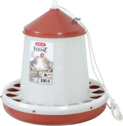 Produktbild von Zolux Futtersäule aus Kunststoff für Geflügel in Rot und Weiß