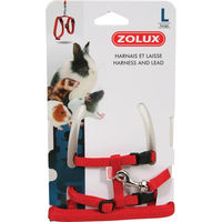 Produktbild von Zolux Geschirr und Leine Set aus Nylon für Nagetiere wie Kaninchen Meerschweinchen Frettchen oder Ratten Größe L