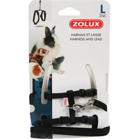 Produktbild von Zolux Geschirr und Leine Set aus Nylon für Nagetiere wie Kaninchen Meerschweinchen Frettchen und Ratten Größe L