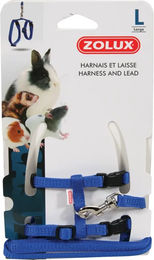 Produktbild von Zolux Geschirr und Leine Set aus Nylon für Nagetiere wie Kaninchen Meerschweinchen Frettchen und Ratten Größe L