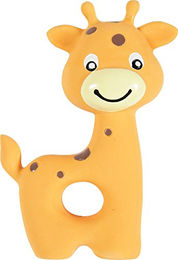 Zolux Giraffe Hundespielzeug aus Latex als Quietschspielzeug für Welpen in Gelb Bunt - 1 Stk. – Bild 1 von 3