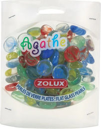 Produktbild von Zolux Glasperle flach Agathe Bodengrund für Fische in Weiß und Bunt