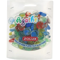Produktbild von Zolux Glasperle flach Agathe Bodengrund für Fische in Weiß und Bunt