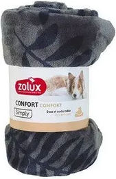 Produktbild von Zolux Hundedecke Cocon mit Blattmotiv aus Plüsch in Grau als Autoschondecke