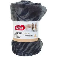 Produktbild von Zolux Hundedecke Cocon mit Blattmotiv aus Plüsch in Grau als Autoschondecke