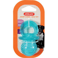Produktbild von Zolux Hundespielzeug Schnuller Pop Quietschspielzeug aus TPR in Blau - 1 Stk.