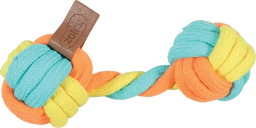 Produktbild von Zolux Hundespielzeug Twist aus Seil in Hantelform bunt orange
