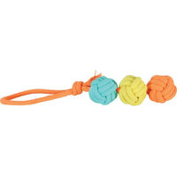 Produktbild von Zolux Hundespielzeug Twist aus Seil mit 3 Bällen in Bunt und Orange