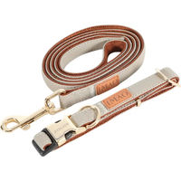 Produktbild von Zolux Imao Mayfair Hundeleine aus Kunstleder in Beige und Grau 120 cm