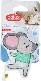 Produktbild von Zolux Katzenspielzeug Maus aus Stoff mit Glöckchen und Punkten in Grau und Bunt