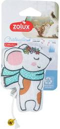 Produktbild von Zolux Katzenspielzeug Maus mit Glocke und Blumen aus Stoff in Bunt und Weiß